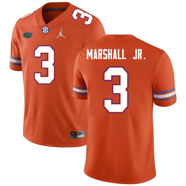 NCAA Florida Gators Jason Marshall Jr. Men's #3 Nike Orange Stitched Authentic College Football Jersey WXY3764ST
